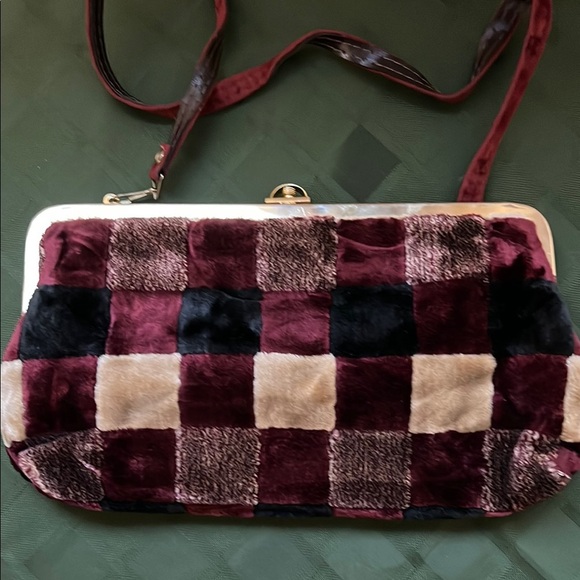 Vintage Plaid Velvet like Women's Bag - Picture 9 of 10